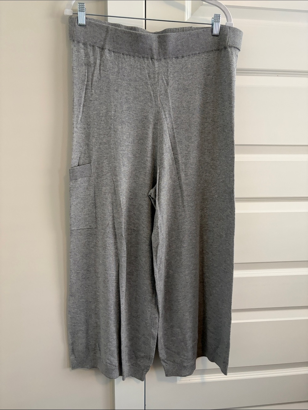 Planet - Cozy Wide-Leg Knit Pants in Heather Gray